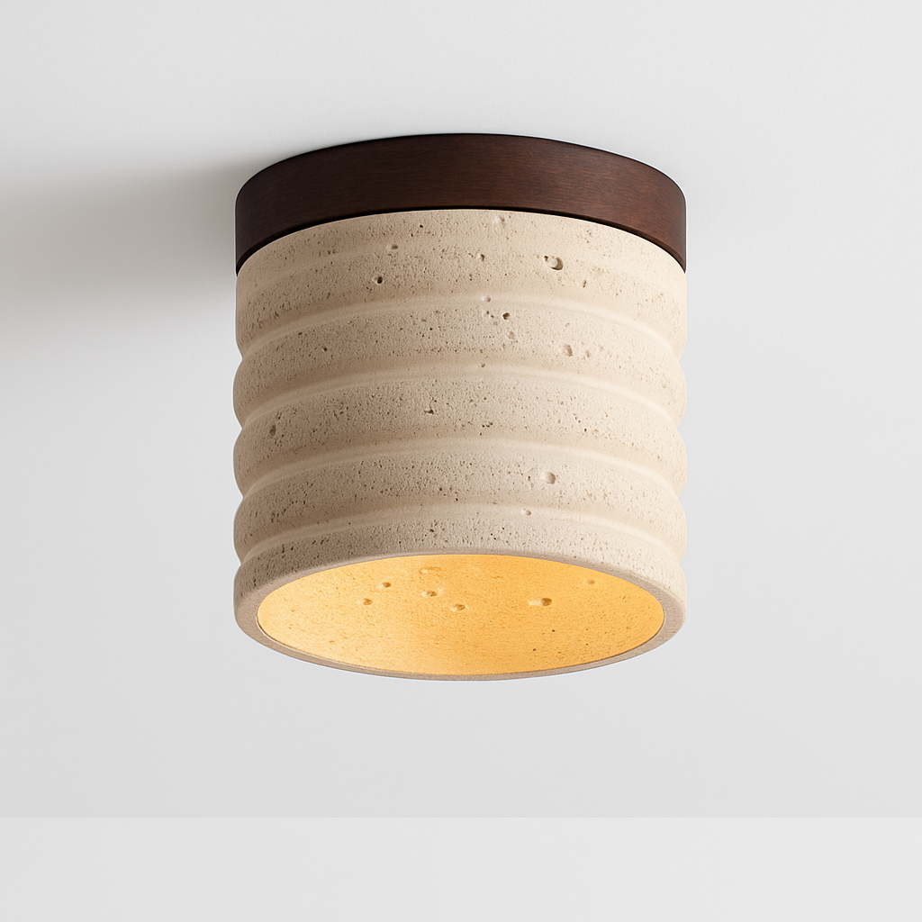 applique plafonnier led rétro avec pierre naturelle