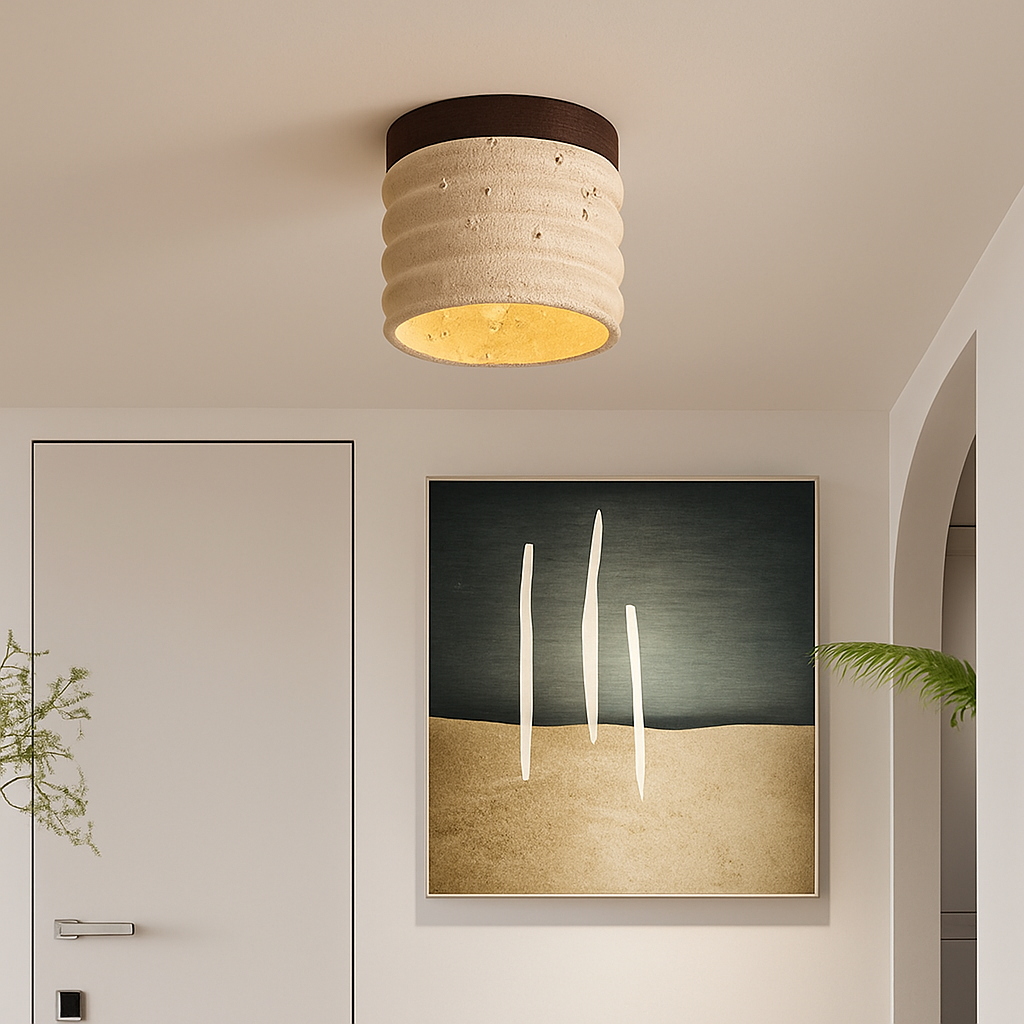 applique plafonnier led rétro avec pierre naturelle