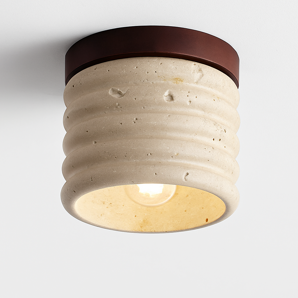 applique plafonnier led rétro avec pierre naturelle