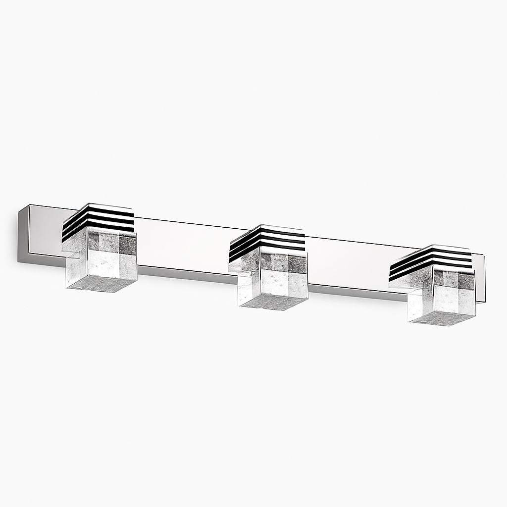 Applique à tableau et miroir LED chromée et cristal