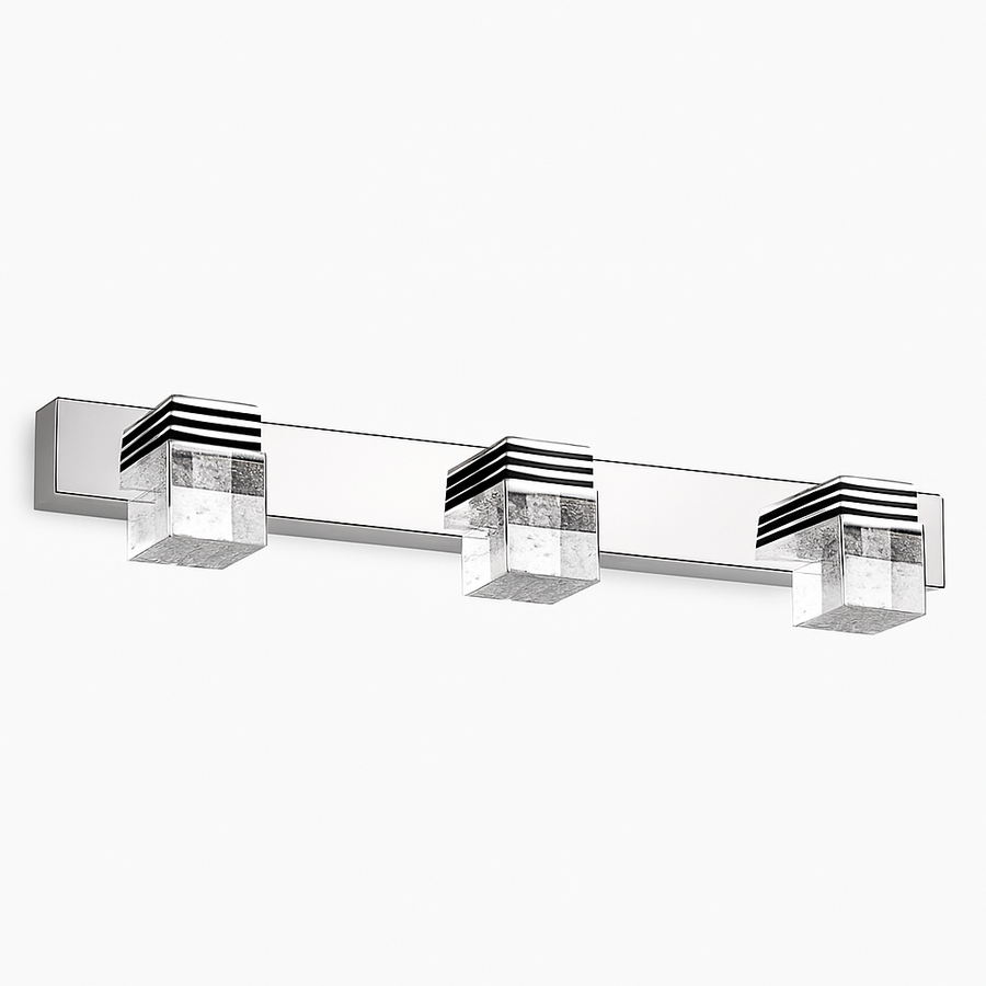 Applique à tableau et miroir LED chromée et cristal