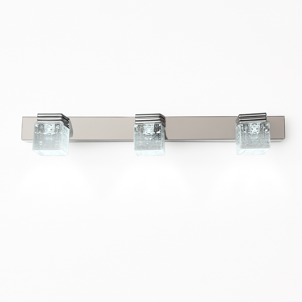 Applique à tableau et miroir LED chromée et cristal