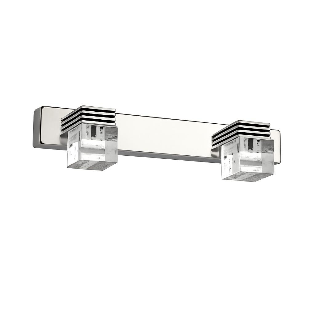 Applique à tableau et miroir LED chromée et cristal