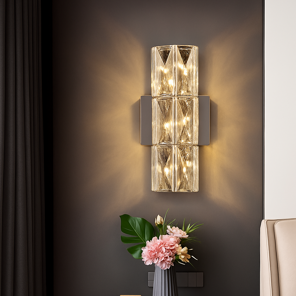 Applique villa luxe cristal murale