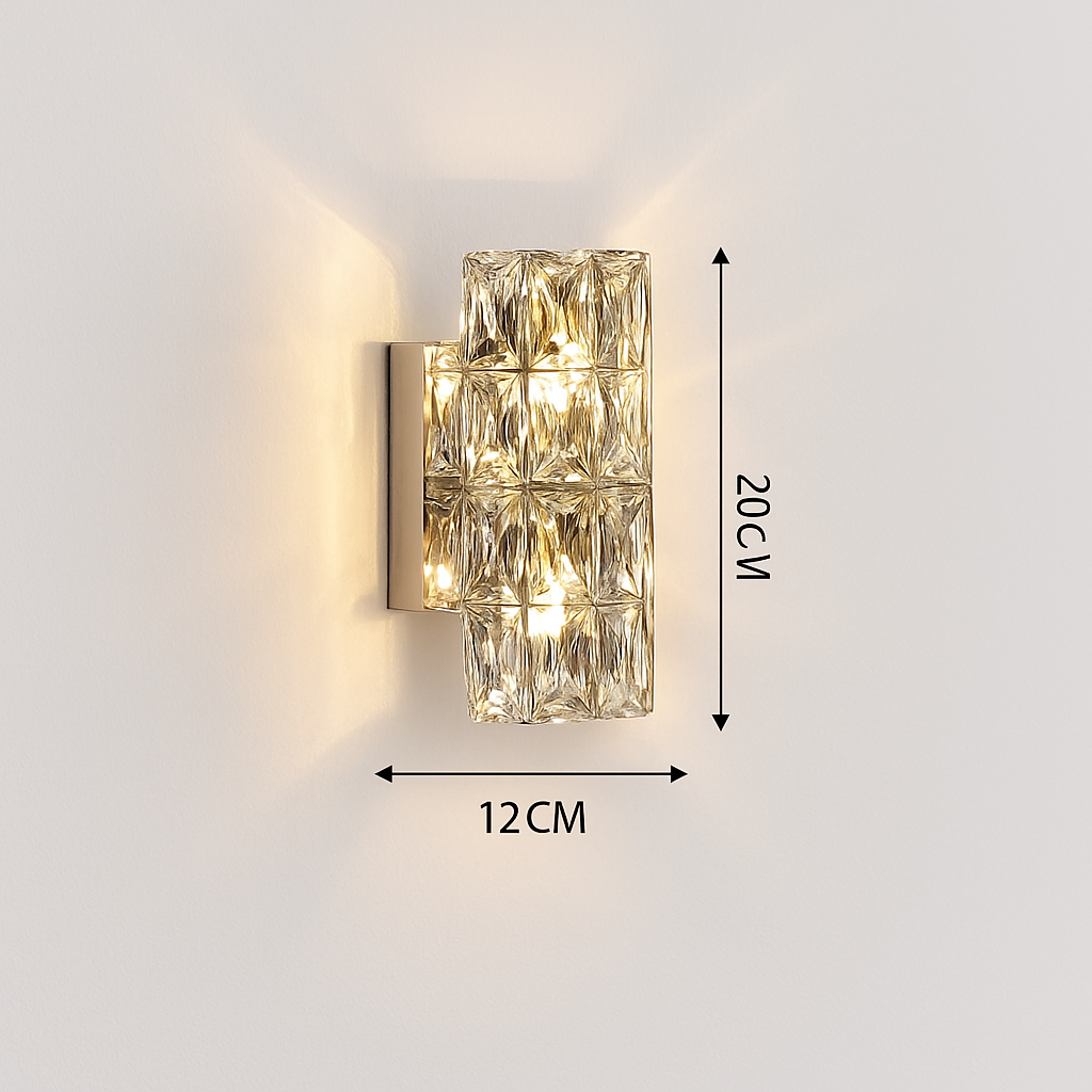 Applique villa luxe cristal murale