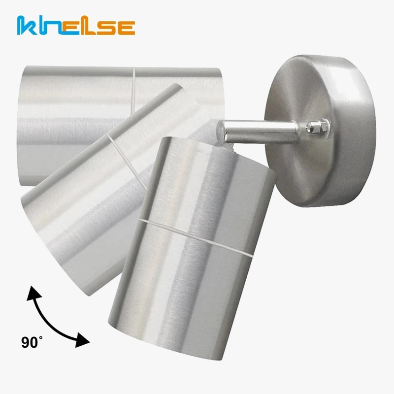 appliques murales extérieures led réglables en acier inoxydable
