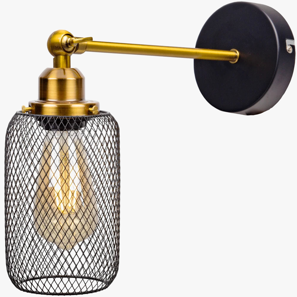 Appliques murales industrielles vent Net ombre salon chambre rétro appliques en fer forgé luminaires LED E27