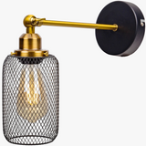 Appliques murales industrielles vent Net ombre salon chambre rétro appliques en fer forgé luminaires LED E27