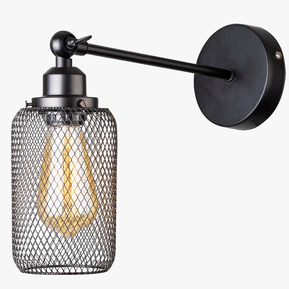Appliques murales industrielles vent Net ombre salon chambre rétro appliques en fer forgé luminaires LED E27