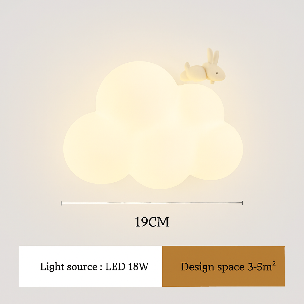appliques murales led minimalistes singe lapin nuage pour enfants