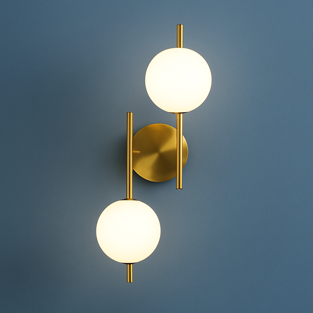 appliques murales modernes led avec boule ronde en verre laiteux