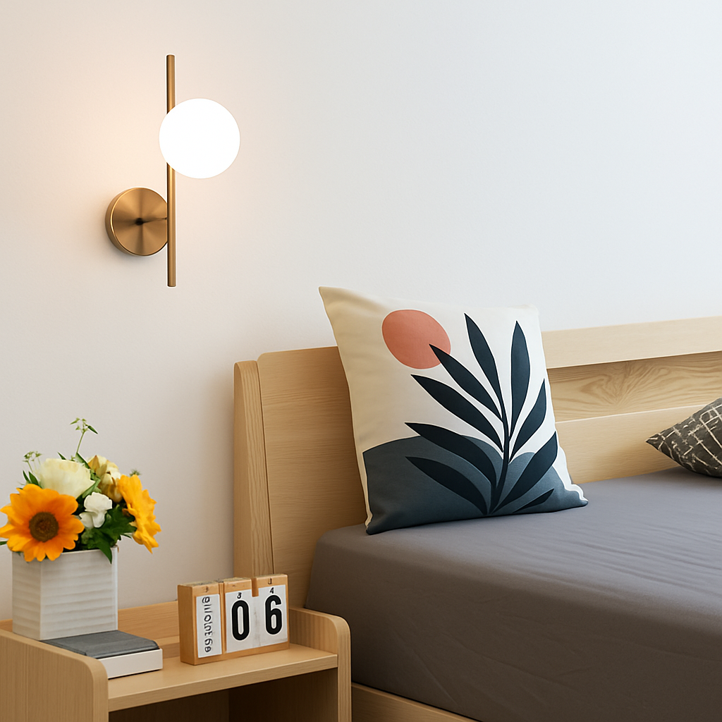 appliques murales modernes led avec boule ronde en verre laiteux