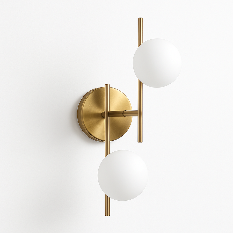 appliques murales modernes led avec boule ronde en verre laiteux
