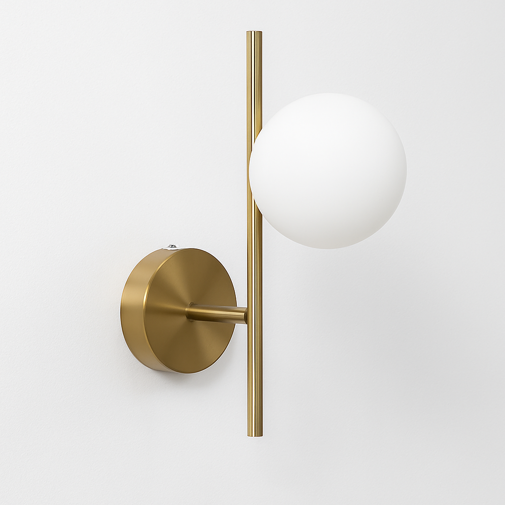 appliques murales modernes led avec boule ronde en verre laiteux