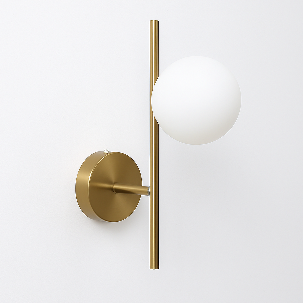 appliques murales modernes led avec boule ronde en verre laiteux