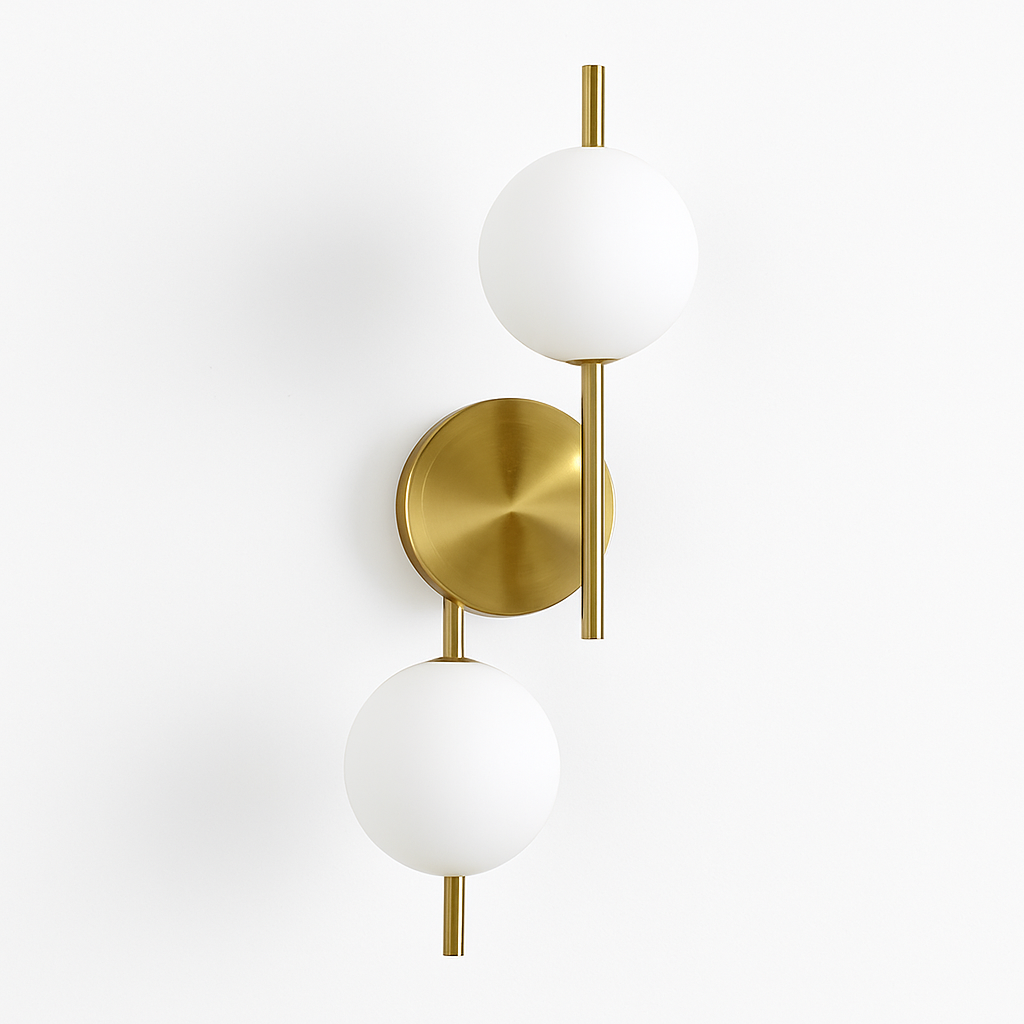 appliques murales modernes led avec boule ronde en verre laiteux