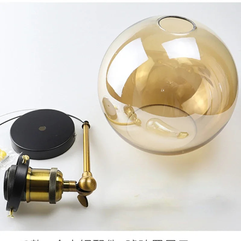 appliques murales modernes transparentes en verre vintage
