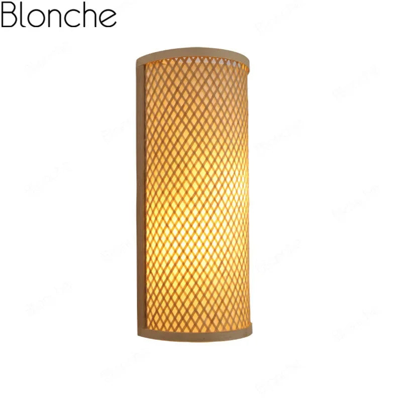 Appliques murales traditionnelles en bambou applique murale rétro pour chambre couloir hôtel Restaurant décor luminaires Luminaire tissé à la main