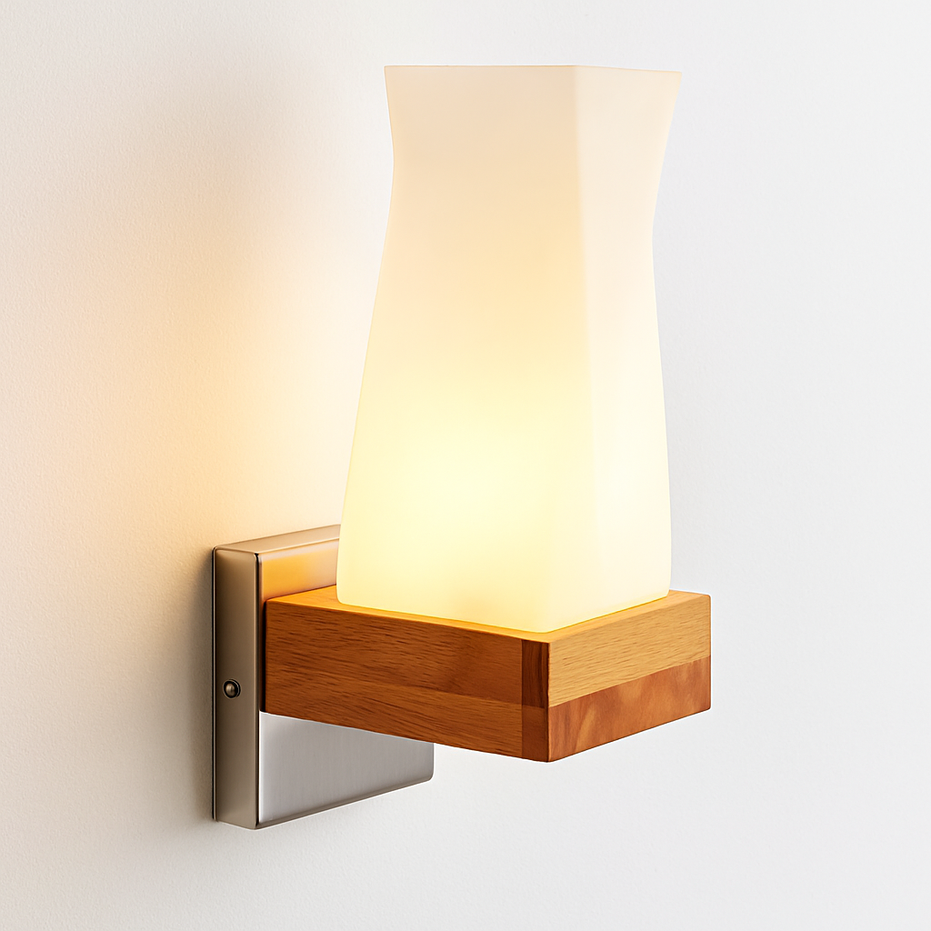 artpad applique murale scandinave bois abat-jour verre décoration intérieure led
