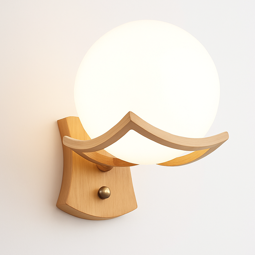 artpad applique murale scandinave bois abat-jour verre décoration intérieure led