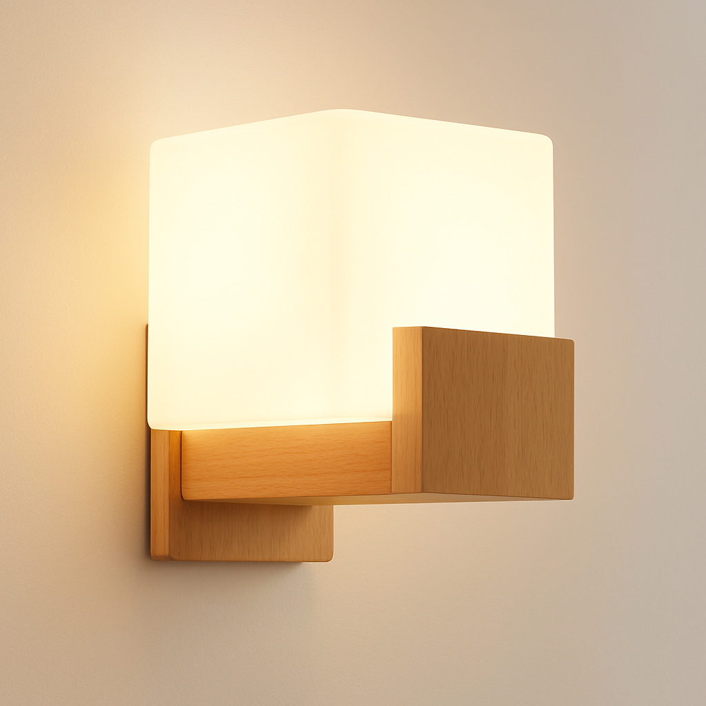 artpad applique murale scandinave bois abat-jour verre décoration intérieure led