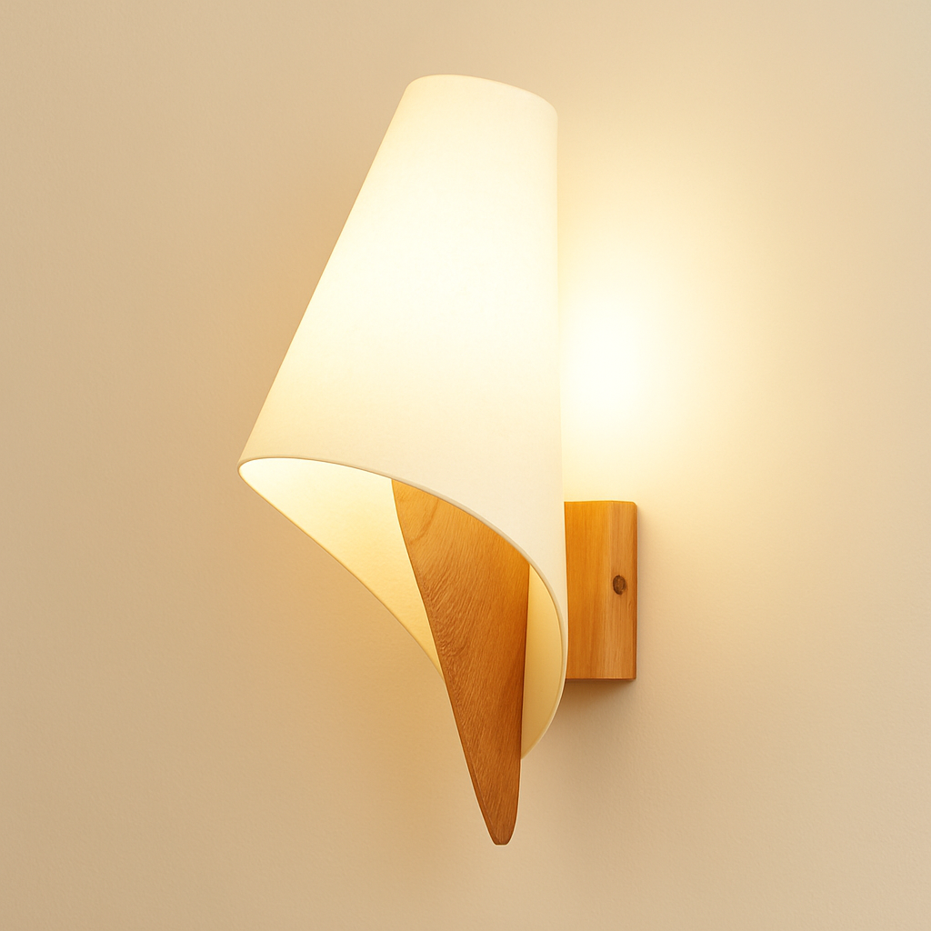 artpad applique murale scandinave bois abat-jour verre décoration intérieure led