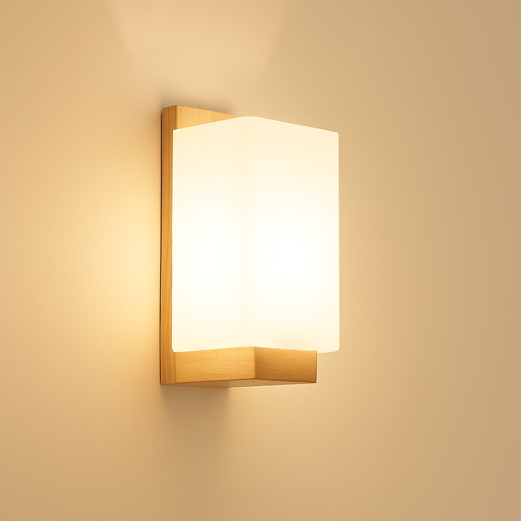 artpad applique murale scandinave bois abat-jour verre décoration intérieure led