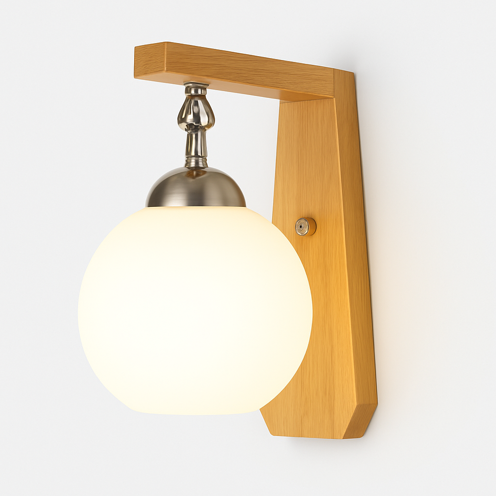 artpad applique murale scandinave bois abat-jour verre décoration intérieure led