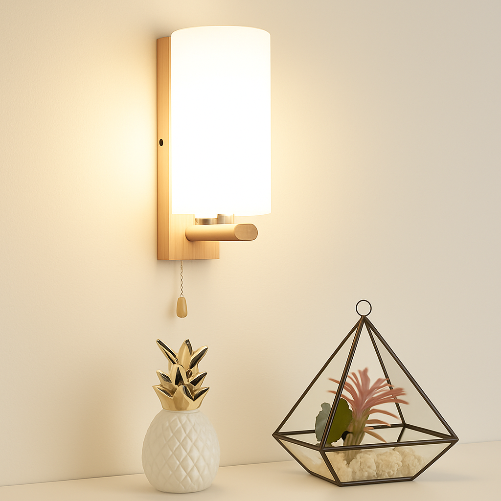 artpad applique murale scandinave bois abat-jour verre décoration intérieure led