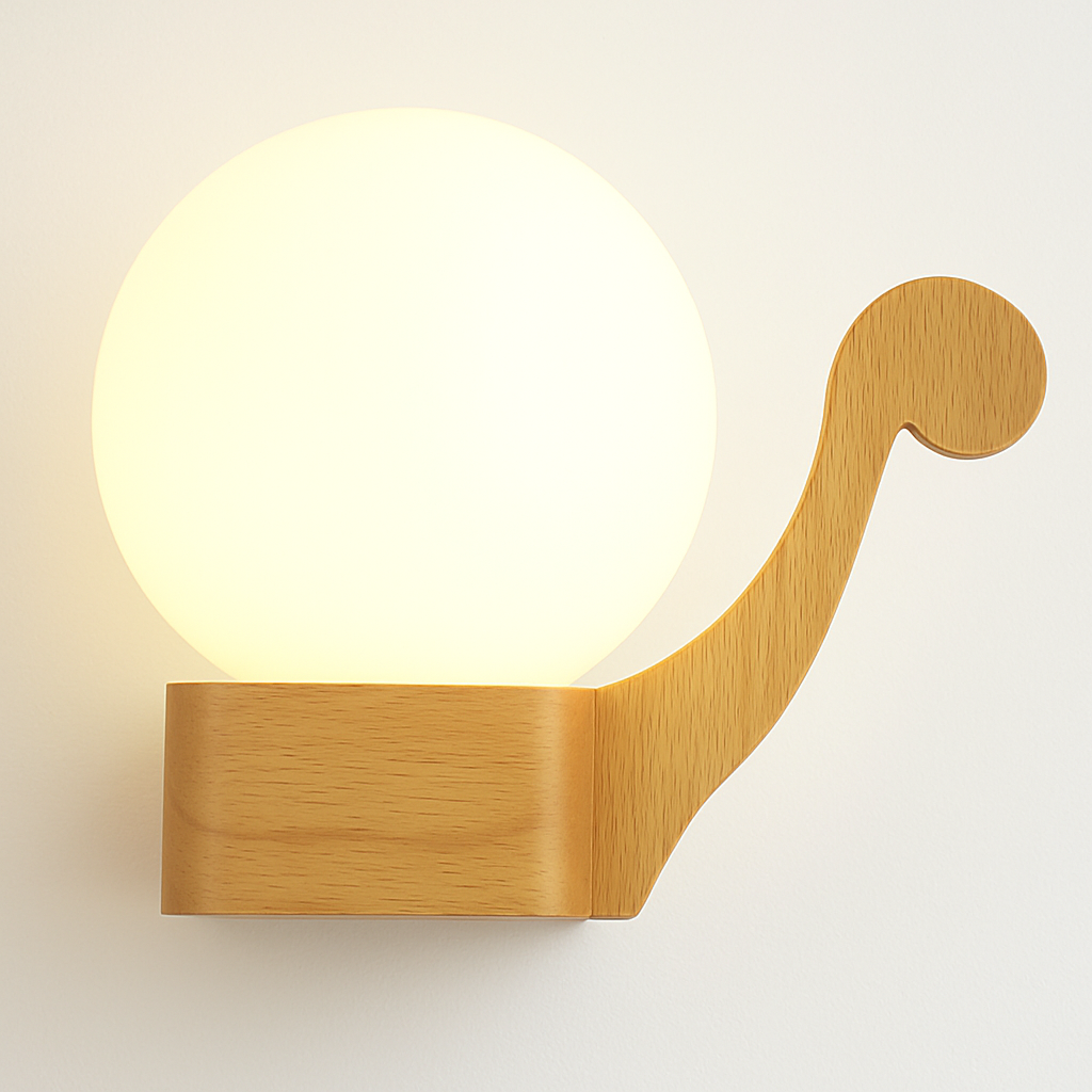 artpad applique murale scandinave bois abat-jour verre décoration intérieure led