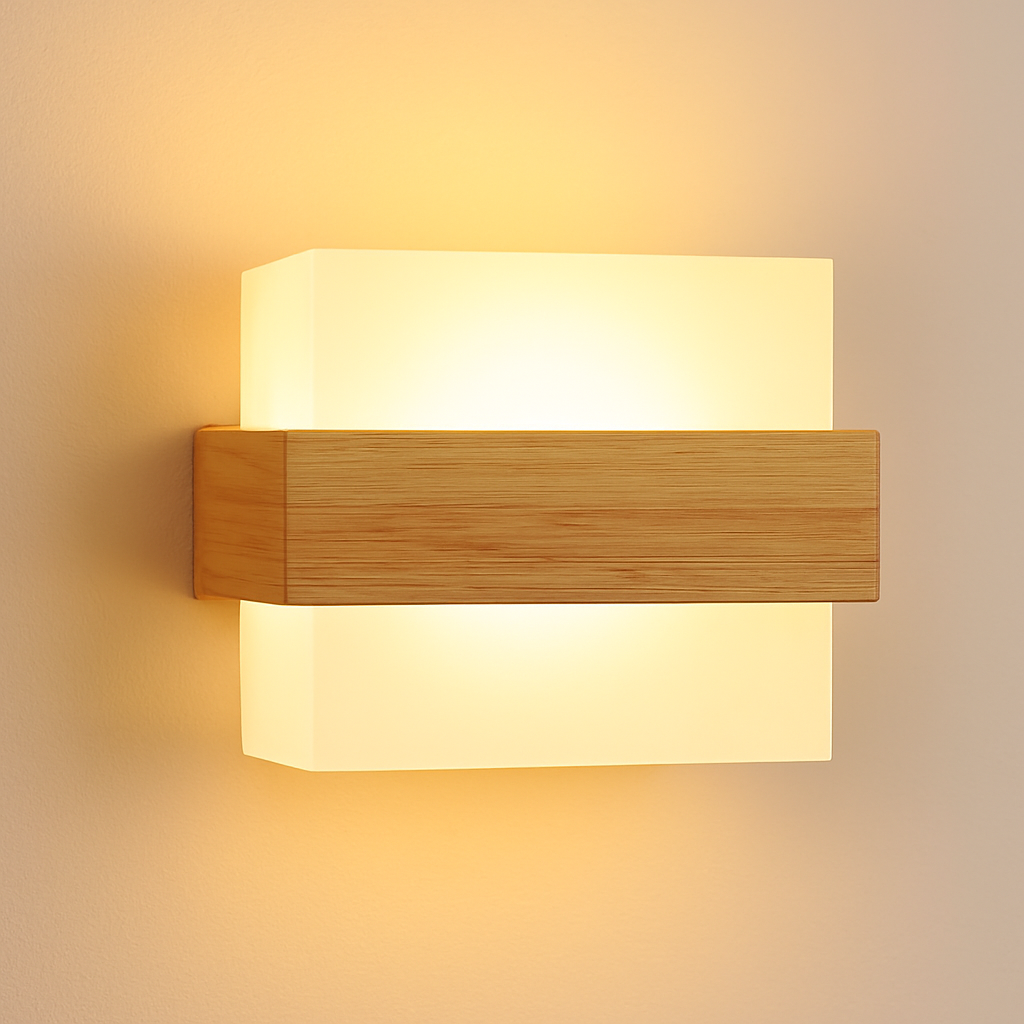 artpad applique murale scandinave bois abat-jour verre décoration intérieure led