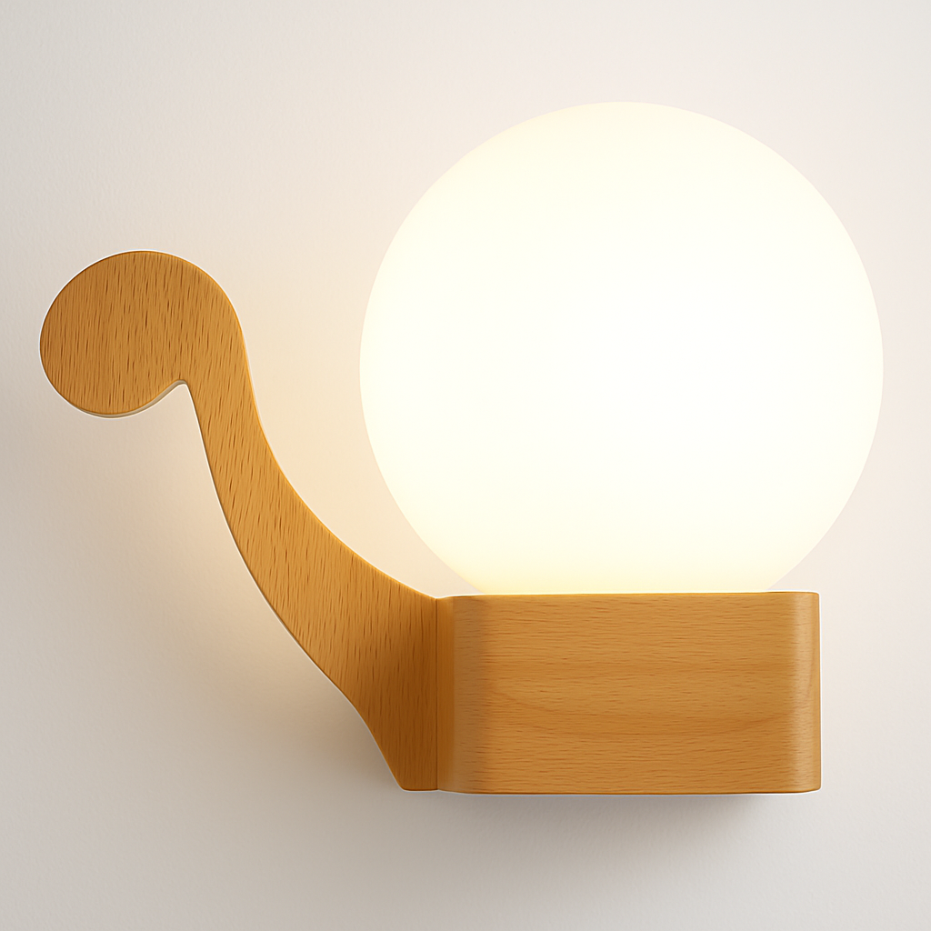 artpad applique murale scandinave bois abat-jour verre décoration intérieure led