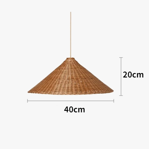Suspension conique zen en rotin de bambou