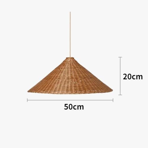 Suspension conique zen en rotin de bambou