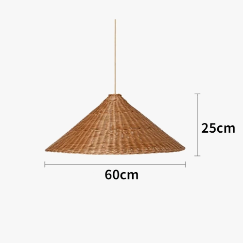 Suspension conique zen en rotin de bambou