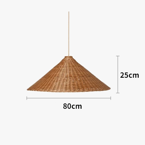 Suspension conique zen en rotin de bambou