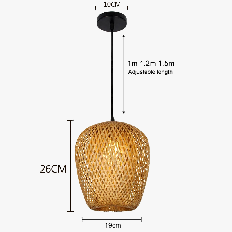 Suspension Bambou rotin lumière lampara Techo bambou paille lustre lumière décoration de la maison Art déco plafond suspension lustre
