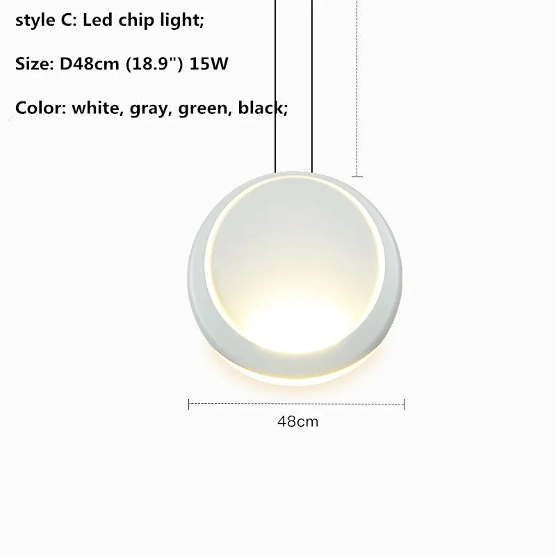 Barre nordique suspension LED lumière moderne canapé goutte lumière ronde résine Lustre lampe suspendue salle à manger suspension LED luminaires
