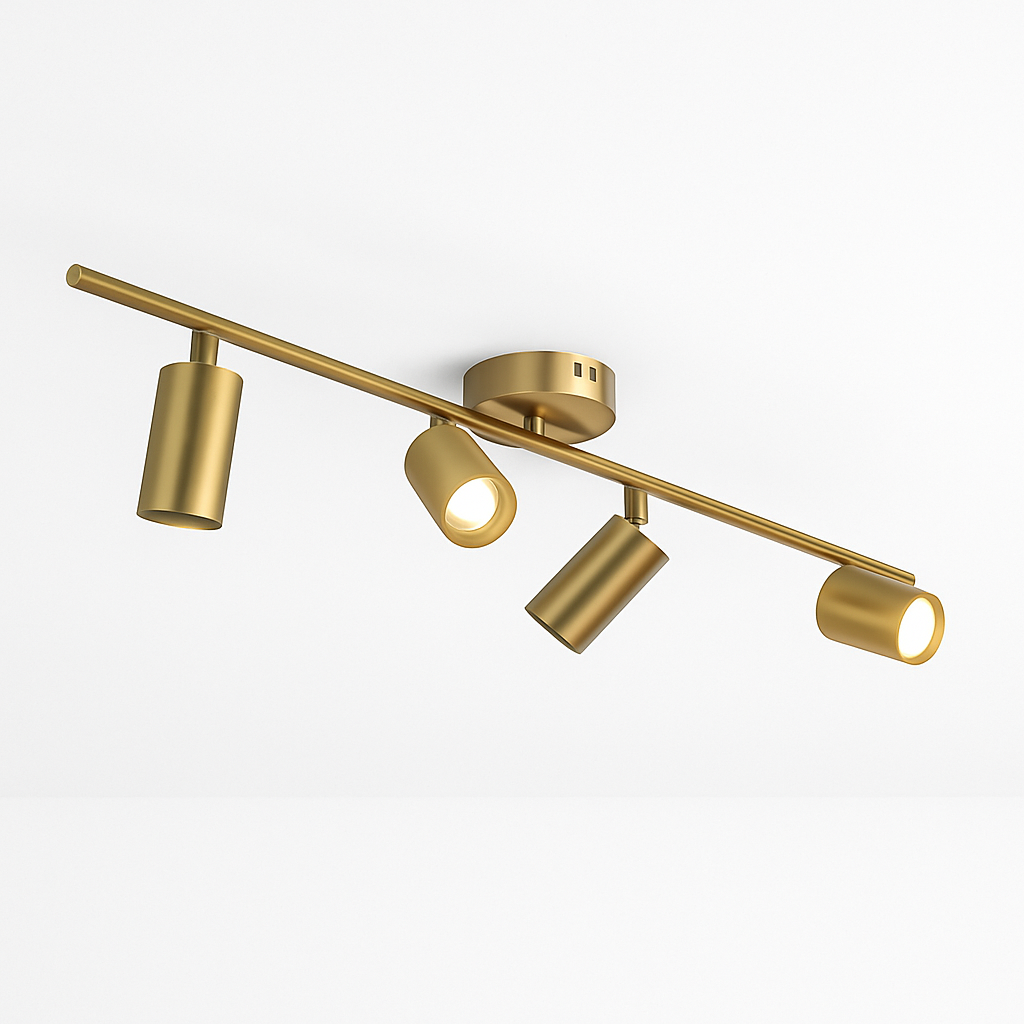 Barre spots LED en aluminium noir ou doré Mounted