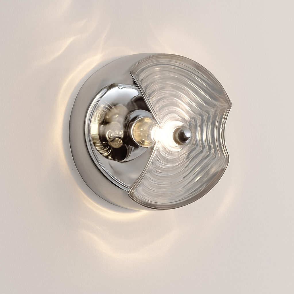 Bauhaus Glass Wall Lamp with the Effect on the Wall Clear Smoke Gray Amber Sconce Living Room Decorative Wall Light Hotel Aisle