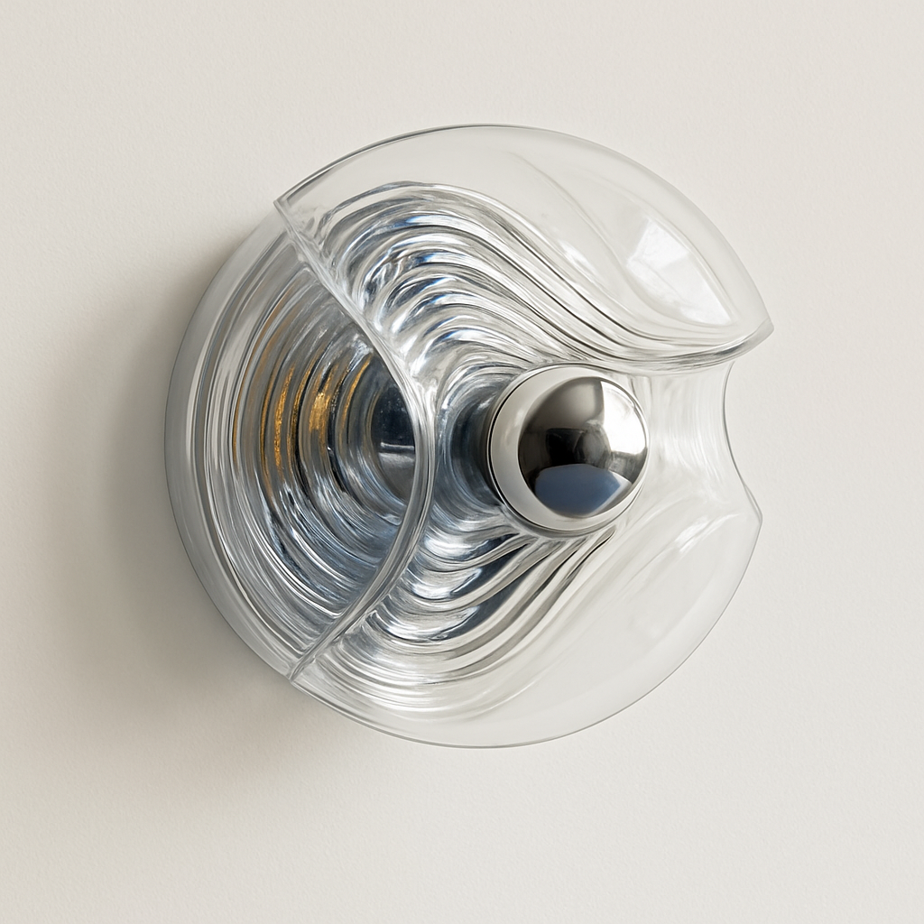 Bauhaus Glass Wall Lamp with the Effect on the Wall Clear Smoke Gray Amber Sconce Living Room Decorative Wall Light Hotel Aisle