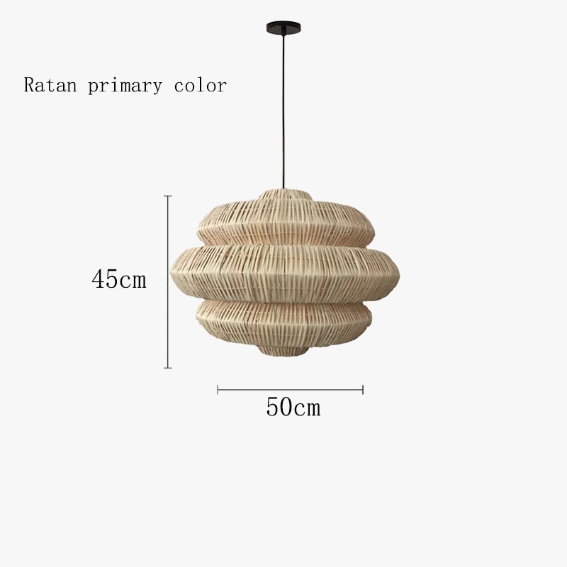 Lampes bohème créatives en rotin