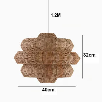 Suspension Bohemian Style Rattan Art en rotin