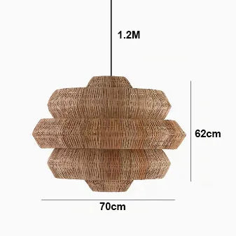 Suspension Bohemian Style Rattan Art en rotin