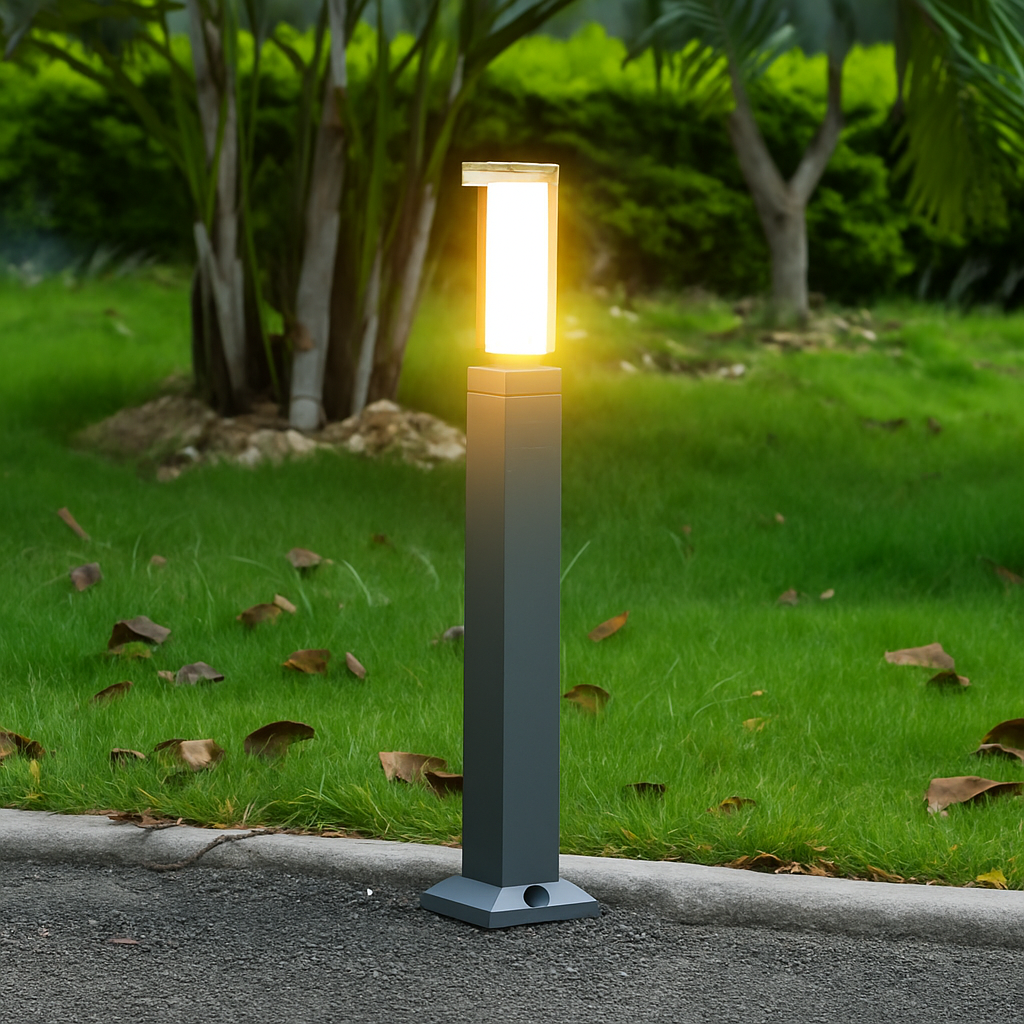 bornes lumineuses led étanches avec détecteur de mouvement pour jardin extérieur