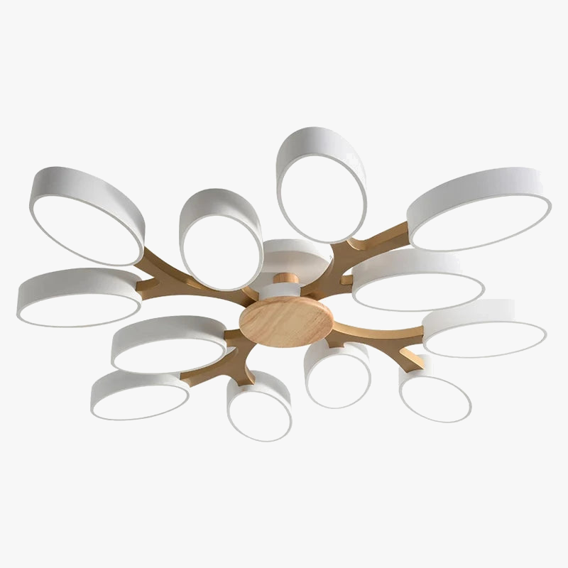 plafonnier LED gris en forme d'arbre