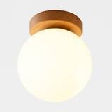 Boule de verre blanc plafond moderne à LEDs lampe salon piédestal en bois suspendus plafonniers éclairage à la maison décor luminaires de cuisine