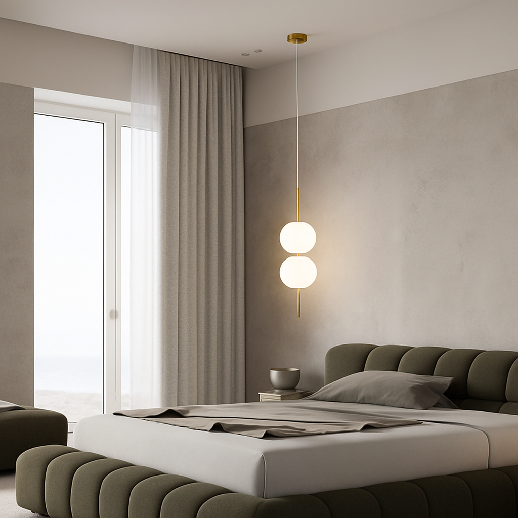 Boule de verre suspension pour chambre chevet lampe suspendue lustres de plafond éclairage moderne décoration entrée Luminaire Led