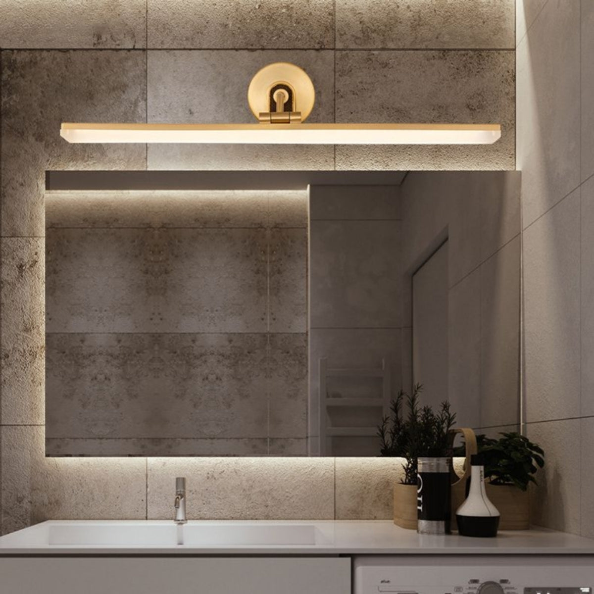 Applique de tableau LED à barre plate et bras coudé en laiton — Girofle