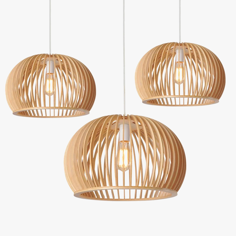 cage à oiseaux en bois luminaire suspension tom bois